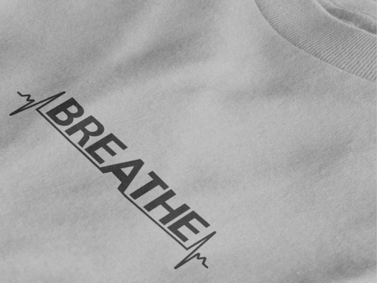 Breathe Heartbeat Typography Unisex T-Shirt