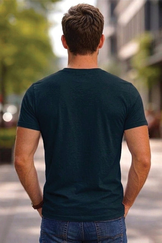 Breathe Minimal Typography T-Shirt – Navy Blue - Trendzkraft