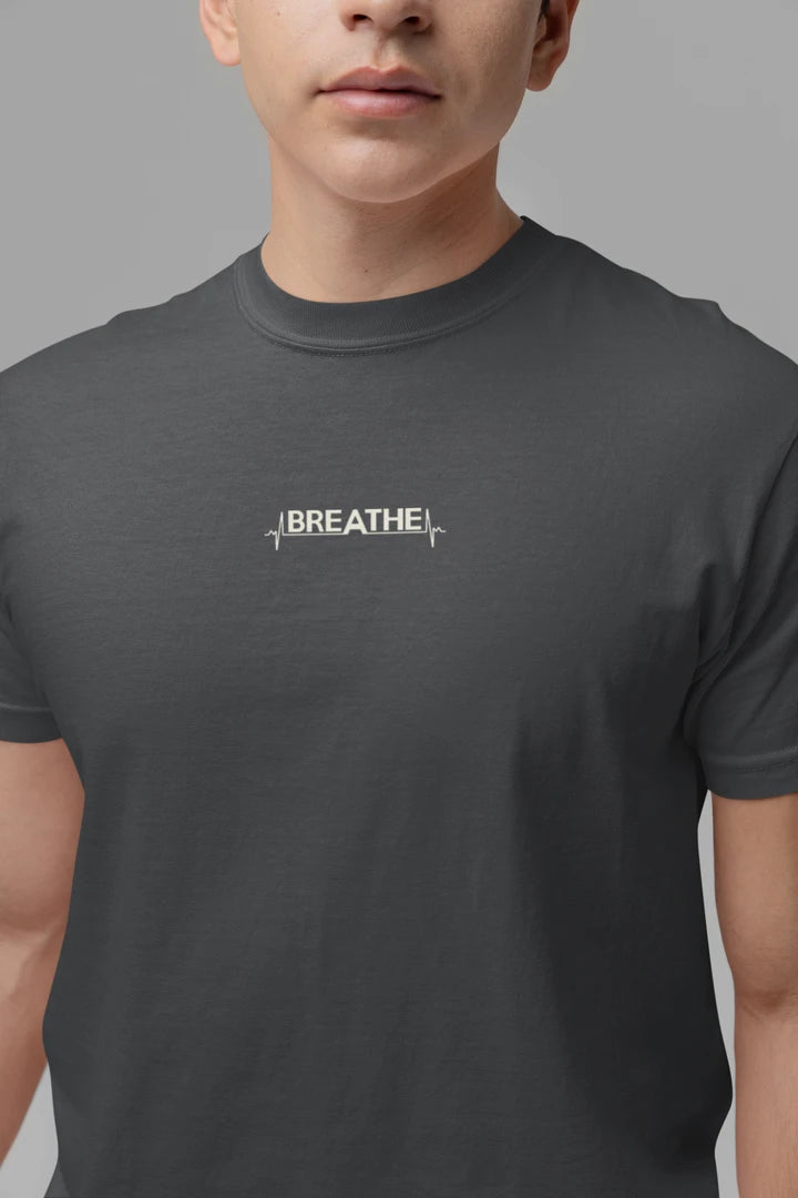Breathe Heartbeat Typography Unisex T-Shirt
