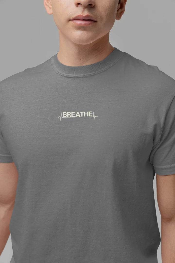 Breathe Heartbeat Typography Unisex T-Shirt