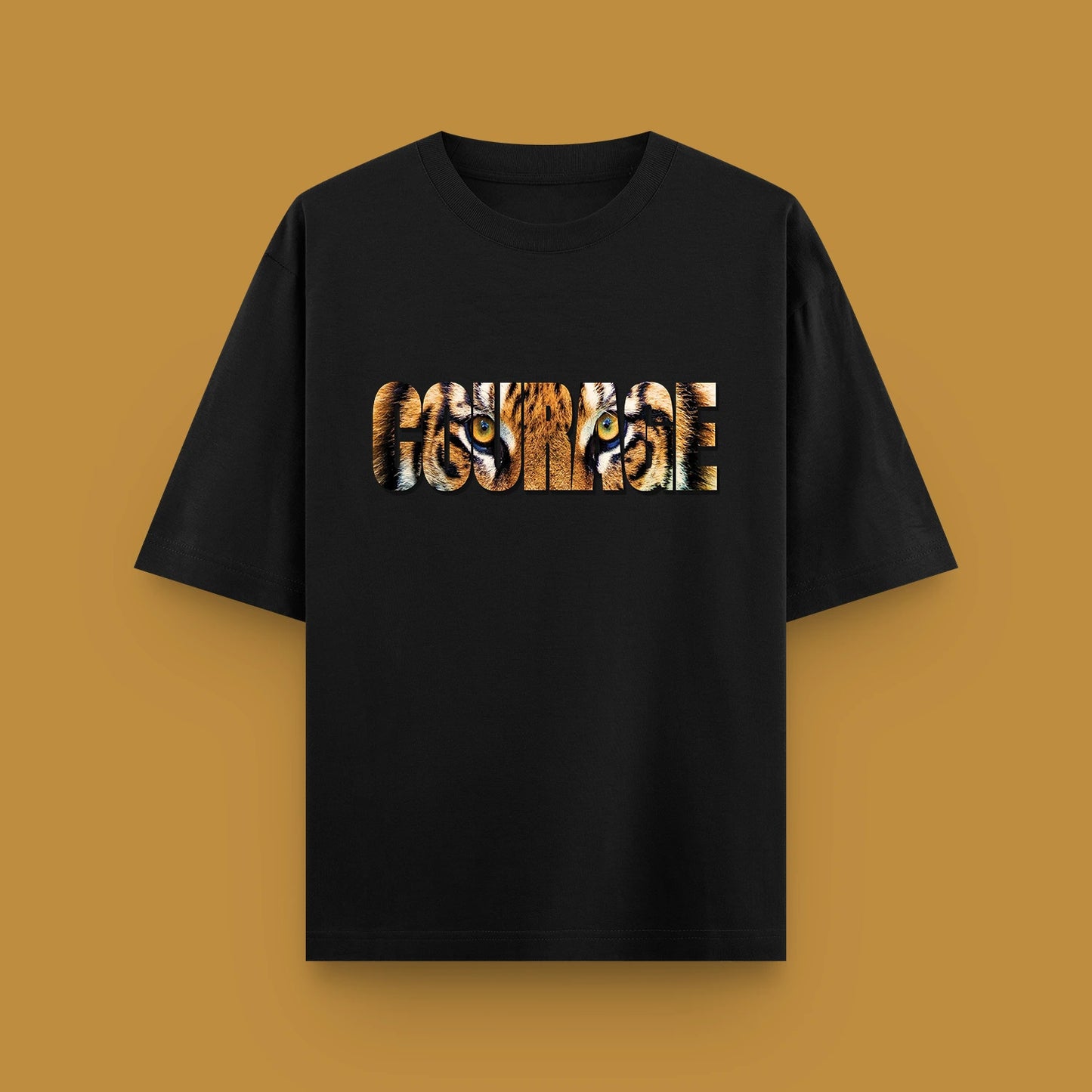 Courage Unleashed – Oversized Tiger Graphic Tee