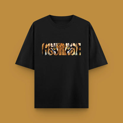 Courage Unleashed – Oversized Tiger Graphic Tee