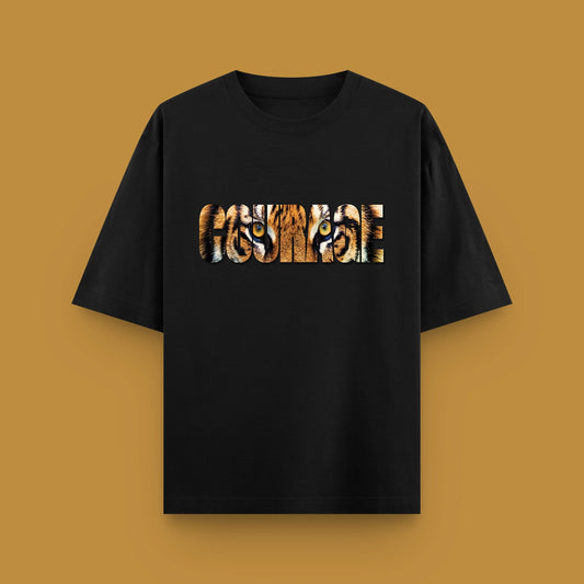 Courage Unleashed – Oversized Tiger Graphic Tee