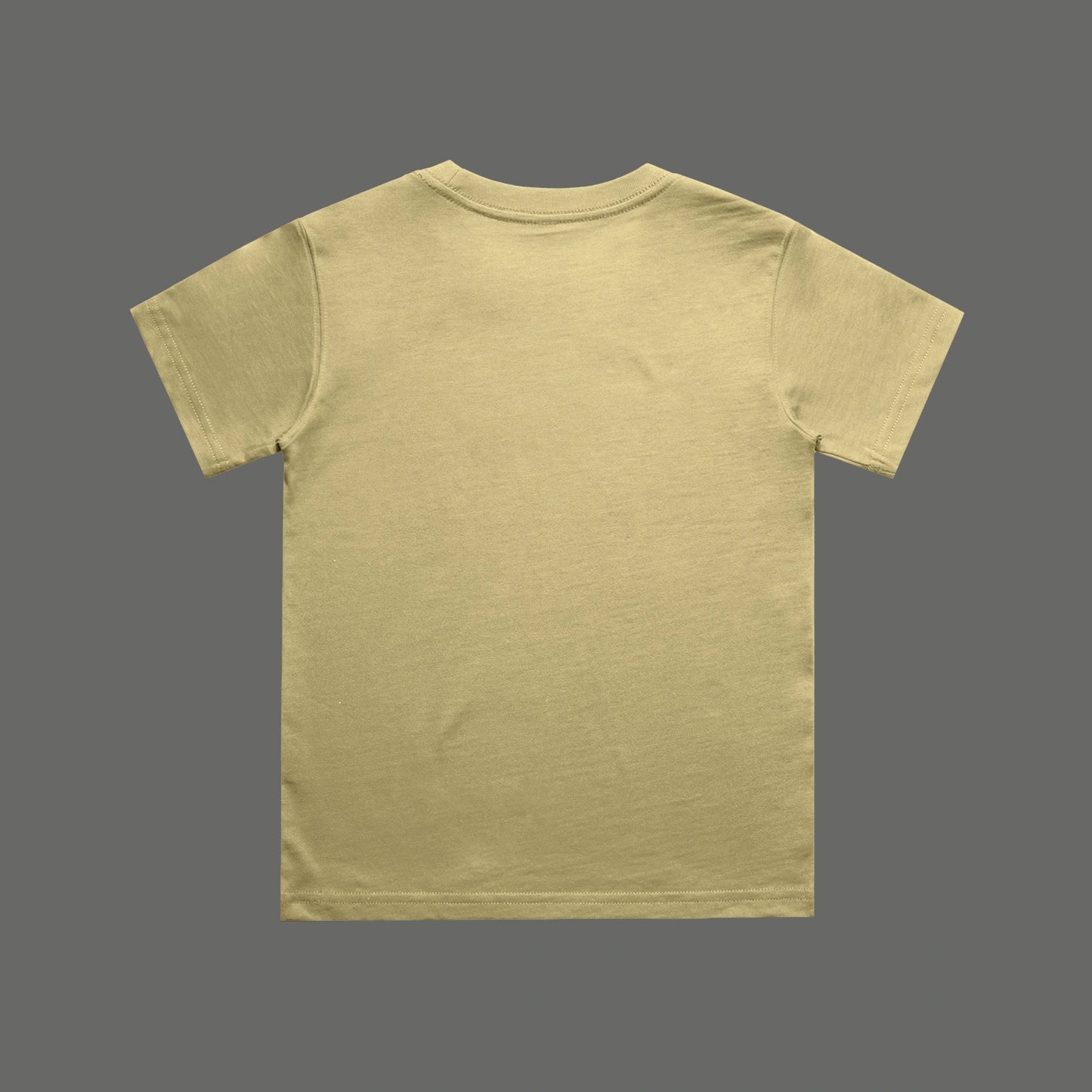 Plain green t-shirt on a dark gray background