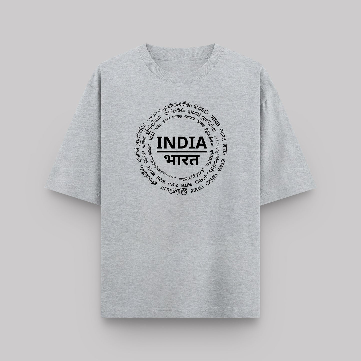 India in Every Language – Oversized Heritage Cotton T-Shirt | TrendzKraft