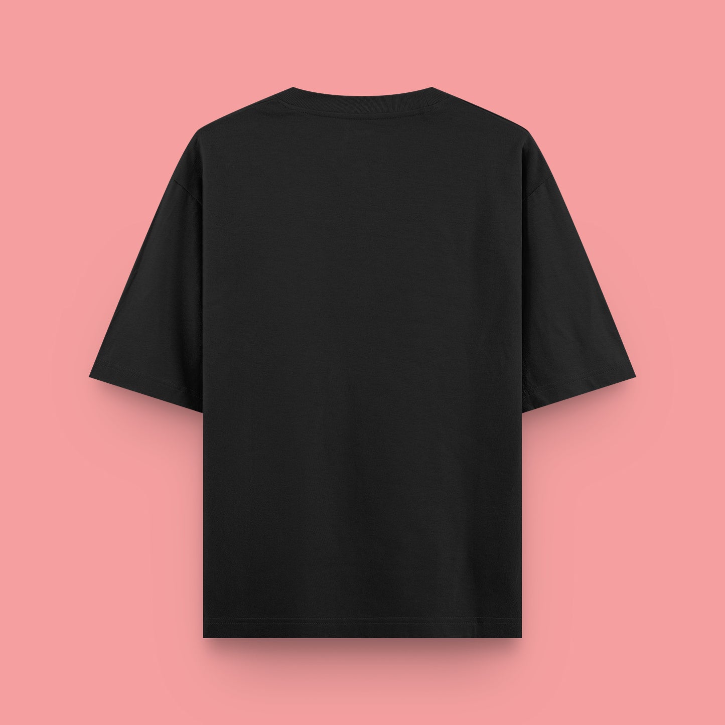 Black t-shirt on a pink background