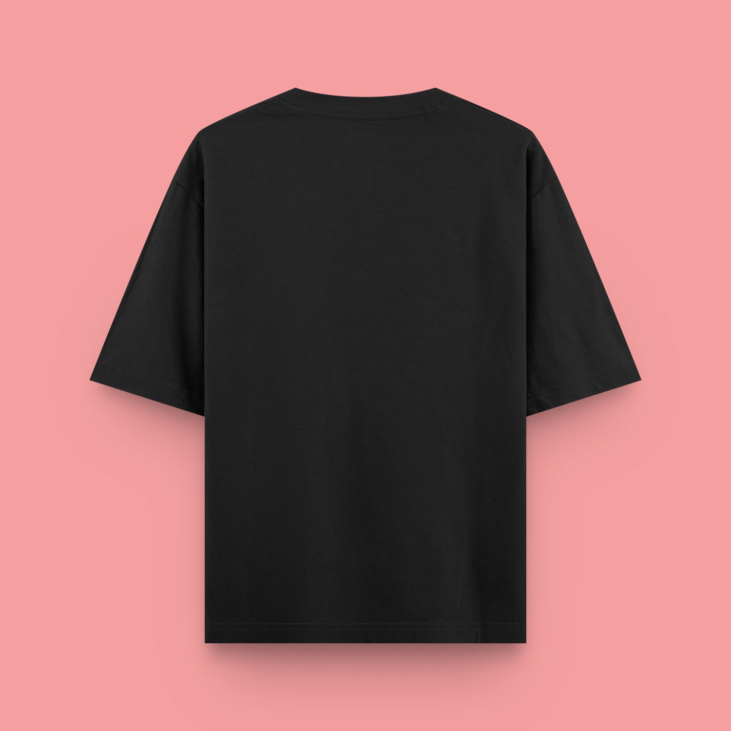 Black t-shirt on a pink background