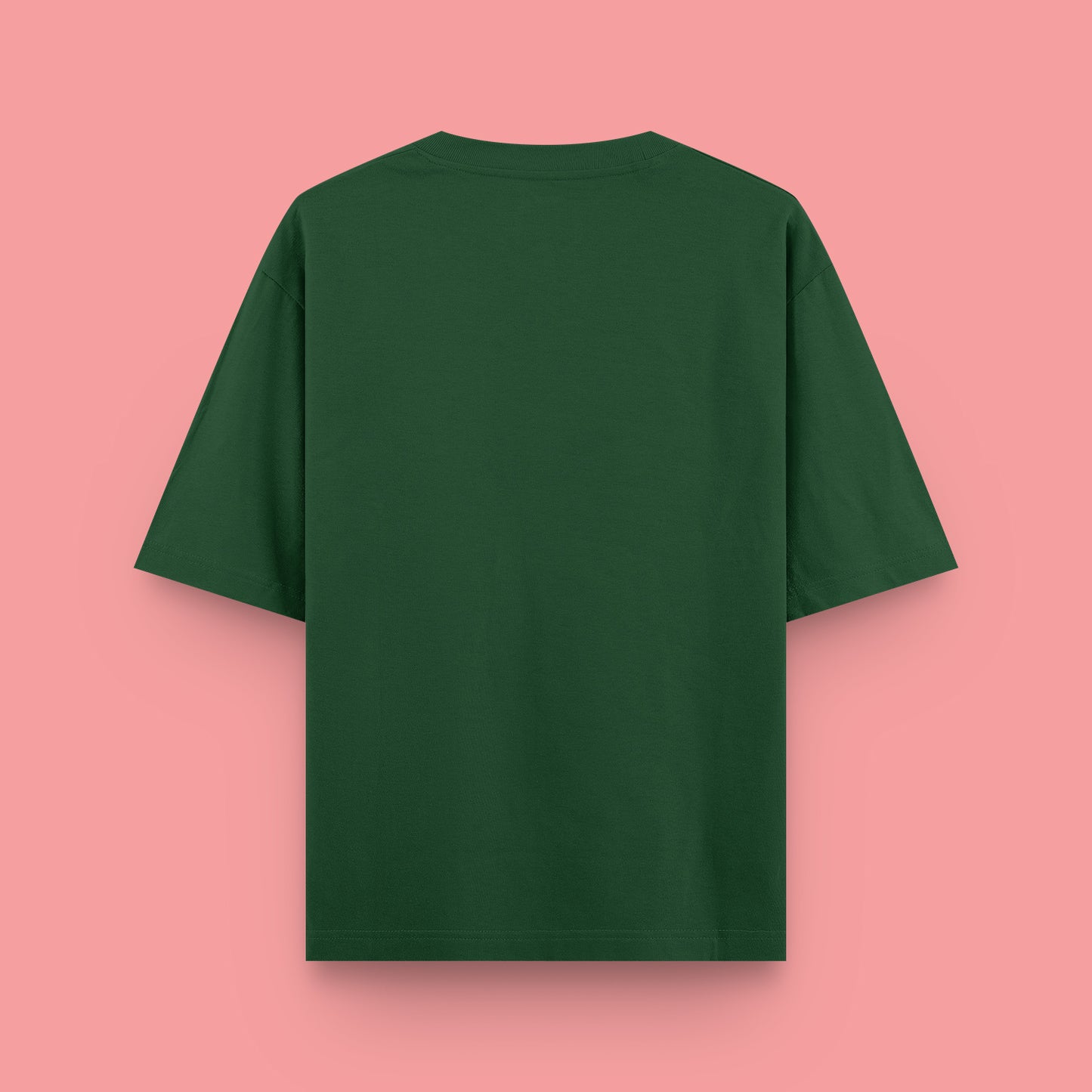 Green t-shirt on a pink background