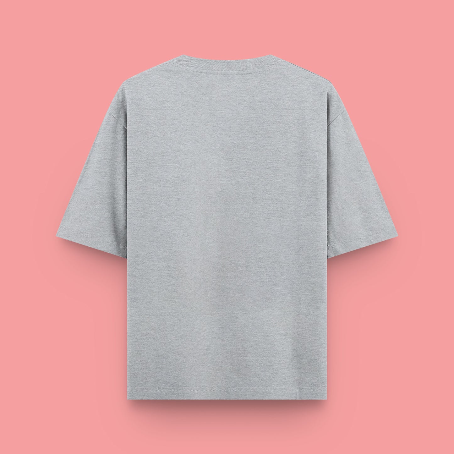 Gray t-shirt on a pink background