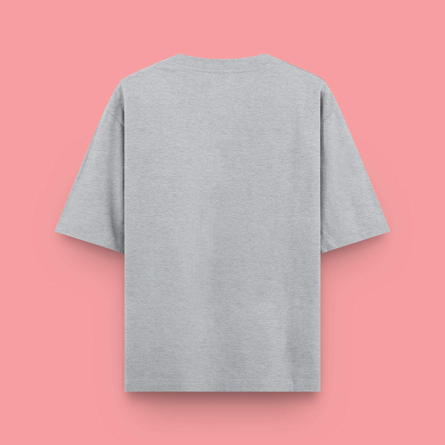 Gray t-shirt on a pink background