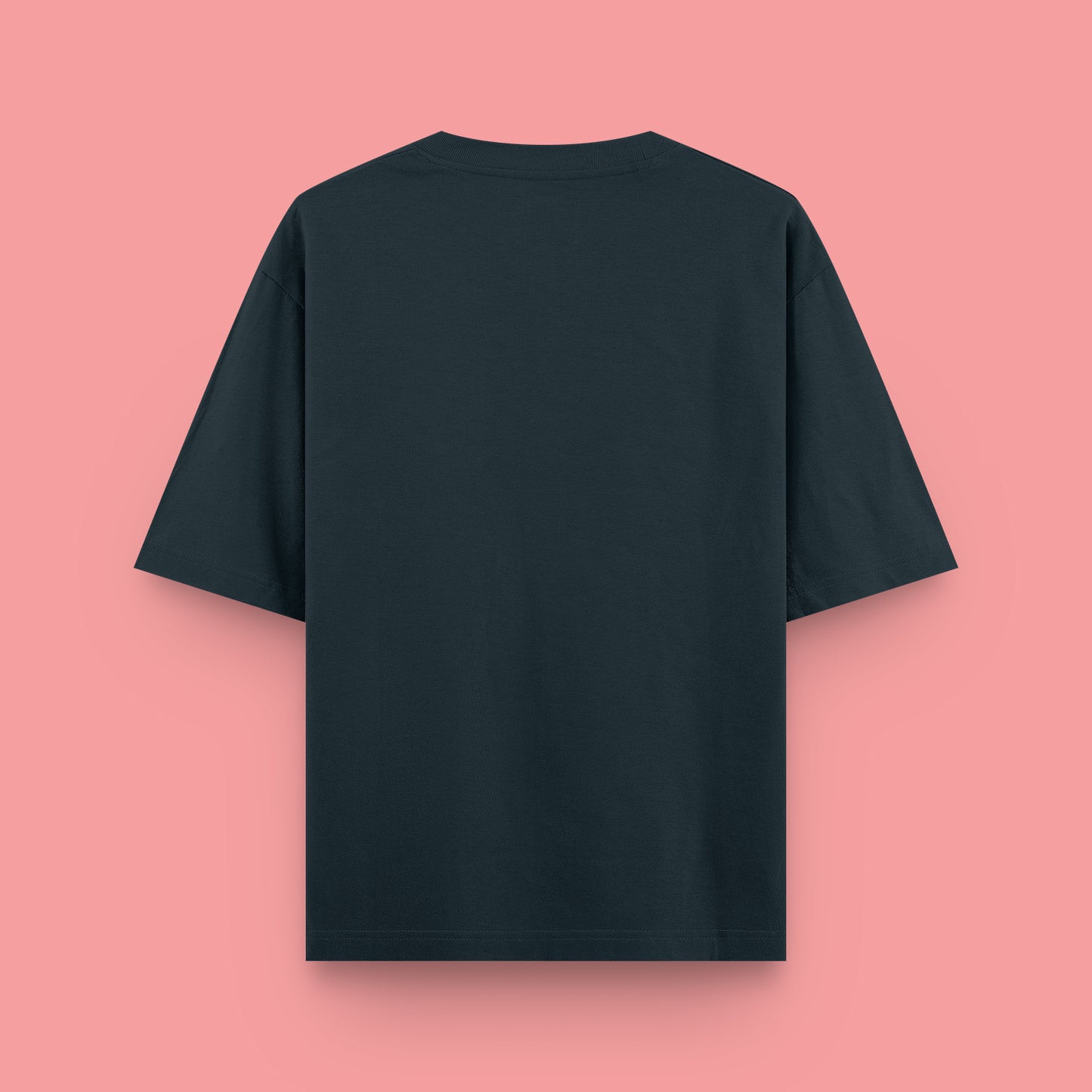 Black t-shirt on a pink background