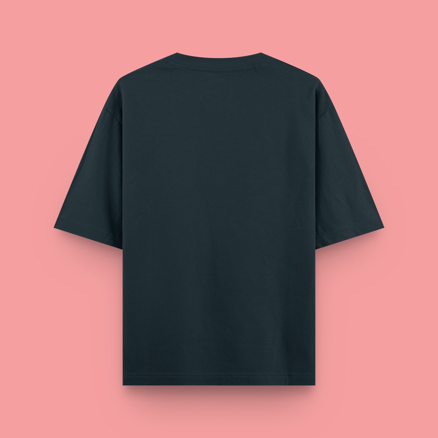 Black t-shirt on a pink background
