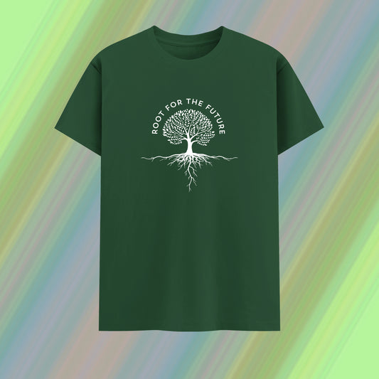 Root for the Future – Classic Cotton Tee with Tree Graphic