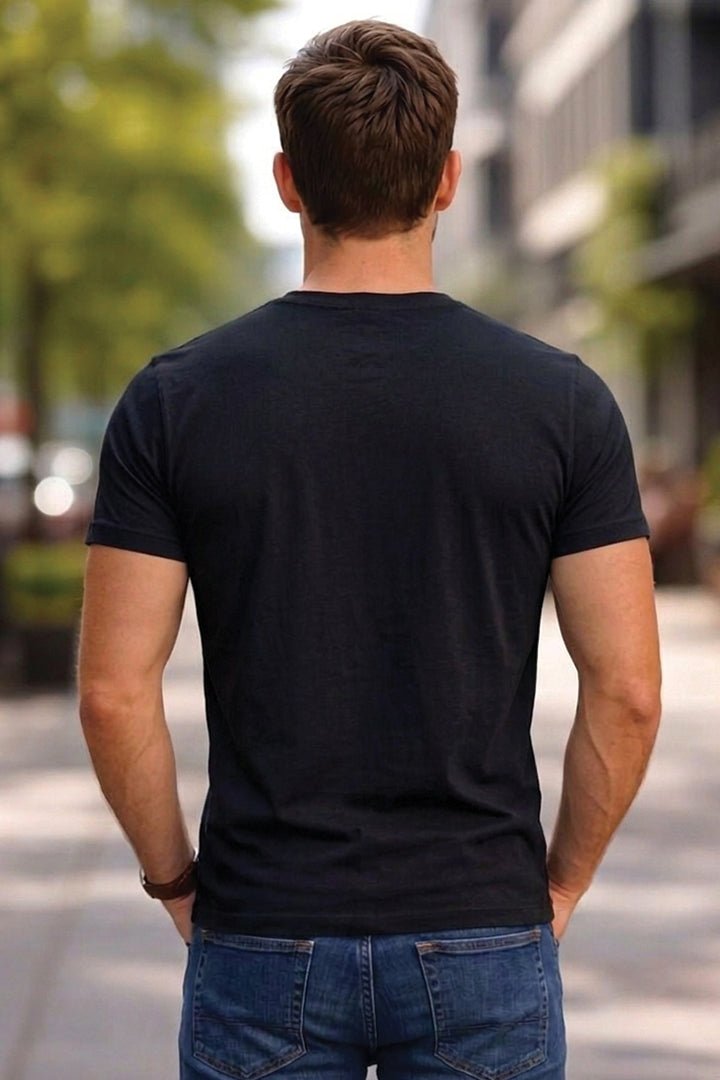 Minimalist Cotton “Breathe” Typography T-Shirt Black - Trendzkraft