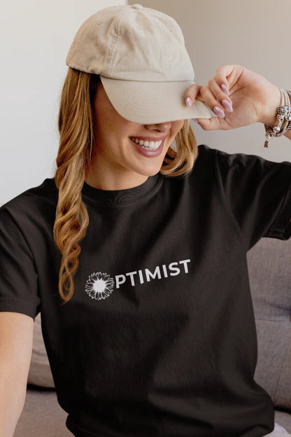 Optimist Unisex Typography T-Shirt - Black - Trendzkraft